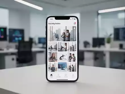Modernes Smartphone-Display mit einer Fotogalerie-Oberfläche und professioneller Beleuchtung. - Foto: über boerse-global.de