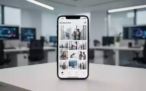 Modernes Smartphone-Display mit einer Fotogalerie-Oberfläche und professioneller Beleuchtung. - Foto: über boerse-global.de
