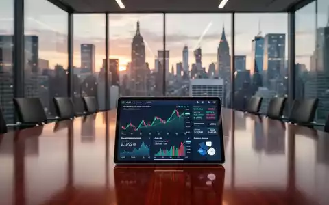 Tablet mit Aktienmarkt-Diagrammen und Zahlungsdaten in einem professionellen Firmenkonferenzraum. - Foto: über boerse-global.de