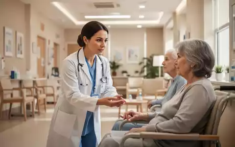 Eine Pflegefachkraft bei der Betreuung eines Patienten in einer modernen und hellen Pflegeeinrichtung. - Foto: über boerse-global.de