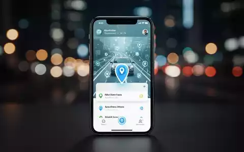 Ein Smartphone mit einer Fahrdienst-App vor einem unscharfen nächtlichen Stadtpanorama als Symbol für digitalen Betrug. - Foto: über boerse-global.de
