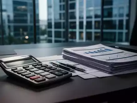 Ein Schreibtisch mit Taschenrechner und Finanzunterlagen als Symbol für die finanzielle Lage des Insolvenzentgeltfonds. - Foto: über boerse-global.de