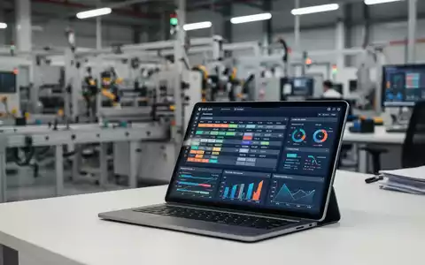 Digitales Tablet mit Produktions- und Zeitplanungsdaten in einer modernen Industrieumgebung. - Foto: über boerse-global.de