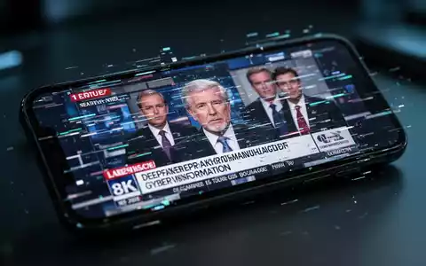 Ein Smartphone-Bildschirm mit einem digitalen Glitch-Effekt, der die Manipulation von Nachrichten durch KI symbolisiert. - Foto: über boerse-global.de