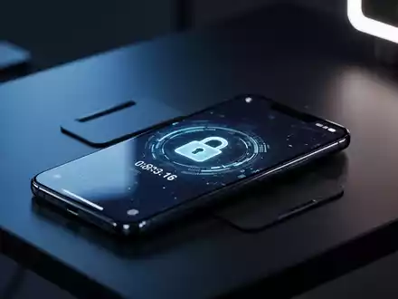 Ein modernes Smartphone auf einem Schreibtisch zeigt ein Sicherheitsschloss-Symbol und einen Countdown-Timer auf dem Bildschirm. - Foto: über boerse-global.de