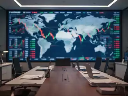 Moderne Finanzumgebung mit unscharfen Börsenkursen auf einem Bildschirm im Hintergrund - Foto: über boerse-global.de