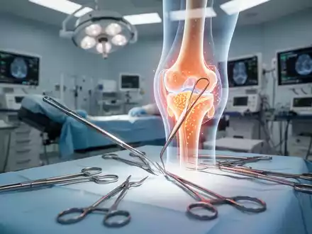 Moderne orthopädische Chirurgie mit einer 3D-Visualisierung eines Kniegelenks zur Darstellung regenerativer Therapien. - Foto: über boerse-global.de