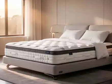 Eine hochwertige Matratze in einem hellen, modernen Schlafzimmer mit weichem Tageslicht zur orthopädischen Prävention. - Foto: über boerse-global.de