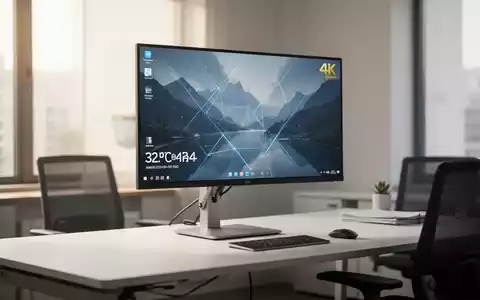 Moderner, ergonomisch eingerichteter Büroarbeitsplatz mit einem hochwertigen Monitor auf einem höhenverstellbaren Standfuß. - Foto: über boerse-global.de