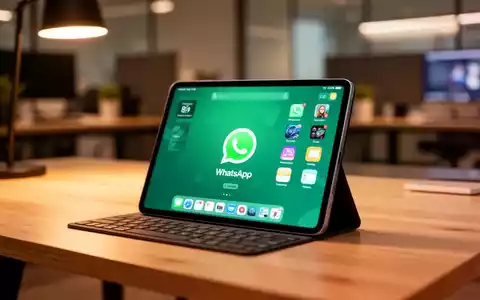 Modernes iPad mit WhatsApp-Oberfläche auf einem sauberen Schreibtisch. - Foto: über boerse-global.de