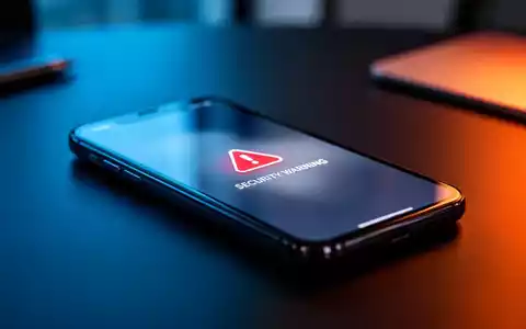 Ein Smartphone auf einem dunklen Büroschreibtisch mit einer angedeuteten Sicherheitswarnung auf dem Bildschirm. - Foto: über boerse-global.de