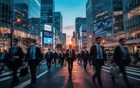 Finanzviertel in Tokio bei Dämmerung mit unscharfen Passanten als Symbol für den Börsenhandel. - Foto: über boerse-global.de