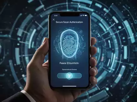 Smartphone-Bildschirm mit biometrischer Gesichtserkennung zur sicheren Anmeldung. - Foto: über boerse-global.de
