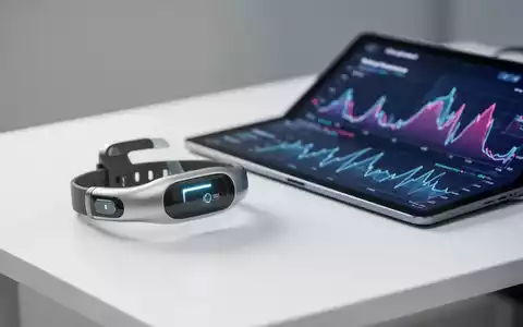 Ein moderner Atemsensor zur Stoffwechselanalyse liegt neben einem Tablet mit medizinischen Gesundheitsdaten. - Foto: über boerse-global.de