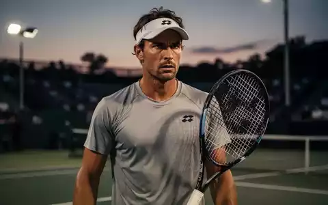 Ein fokussierter Tennisspieler auf einem Sportplatz während der Dämmerung, der Konzentration und mentale Stärke ausstrahlt. - Foto: über boerse-global.de