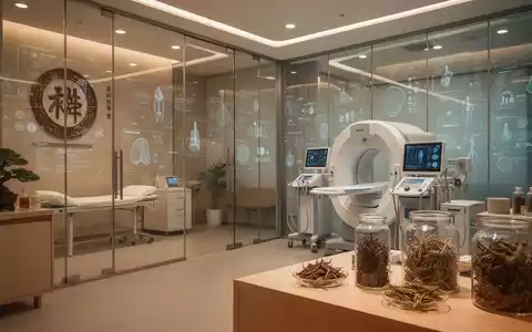 Moderne medizinische Einrichtung mit digitalen Datenvisualisierungen und Elementen der Traditionellen Chinesischen Medizin. - Foto: über boerse-global.de