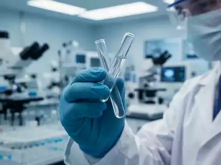 Ein Wissenschaftler hält in einem modernen medizinischen Labor ein Reagenzglas mit einer Flüssigkeit in der Hand. - Foto: über boerse-global.de