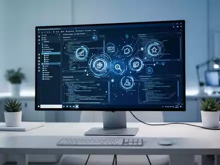 Moderner Arbeitsplatz mit Monitor, der komplexe Windows-Benutzeroberflächen und Software-Tools zur Systemoptimierung zeigt. - Foto: über boerse-global.de