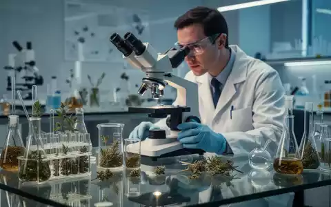 Ein Wissenschaftler untersucht pflanzliche Wirkstoffe unter einem modernen Labor-Mikroskop zur Nanotechnologie-Forschung. - Foto: über boerse-global.de