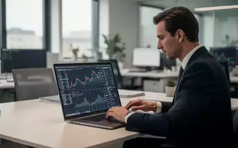 Ein professioneller Arbeitsplatz in einem modernen Büro mit Blick auf digitale Finanzdiagramme auf einem Laptop. - Foto: über boerse-global.de