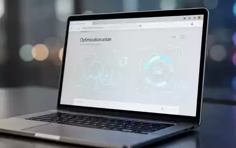 Nahaufnahme eines Laptop-Bildschirms mit Browser-Leistungsoptimierung und abstrakter Datenvisualisierung. - Foto: über boerse-global.de