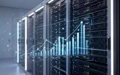 Leuchtendes Server-Rack mit abstrakten Finanzgrafiken und technischen Schnittstellen. - Foto: über boerse-global.de