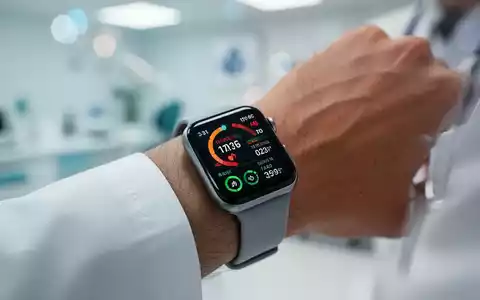 Eine Person trägt eine moderne Smartwatch am Handgelenk, die Gesundheitsdaten anzeigt. - Foto: über boerse-global.de