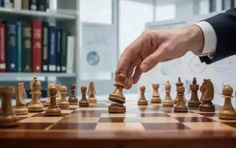 Eine Nahaufnahme einer Schachfigur auf einem Spielbrett vor einem unscharfen Hintergrund aus Fachbüchern und Diagrammen. - Foto: über boerse-global.de