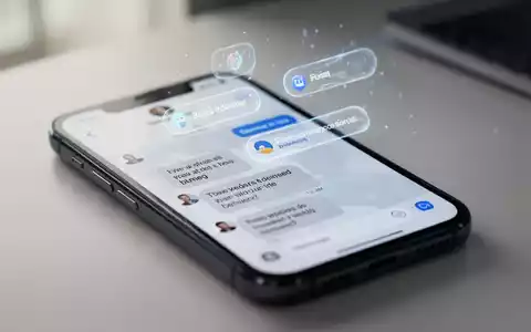 Moderner Smartphone-Bildschirm mit KI-integrierter Nachrichtenoberfläche und kontextbezogenen Vorschlägen. - Foto: über boerse-global.de