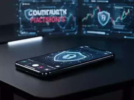Ein modernes Smartphone auf einem dunklen Schreibtisch als Symbol für Cybersicherheit und Phishing-Gefahren. - Foto: über boerse-global.de