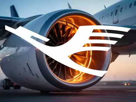 Nahaufnahme einer modernen Flugzeugturbine bei goldenem Sonnenlicht als Symbol für die Luftfahrtindustrie. - Foto: über boerse-global.de