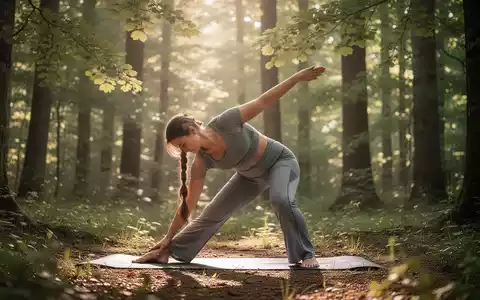Eine Person praktiziert Yoga im sommerlichen Wald zur Förderung der mentalen Gesundheit und Entspannung. - Foto: über boerse-global.de