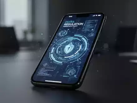 Ein Smartphone mit digitalem Interface steht im Fokus, symbolisch für die Regulierung sozialer Medien. - Foto: über boerse-global.de
