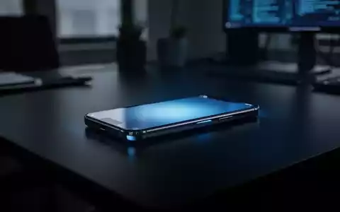 Ein beleuchtetes Smartphone auf einem dunklen Bürotisch als Symbol für digitale Betrugsgefahren und Phishing. - Foto: über boerse-global.de