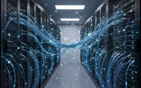 Abstraktes digitales Netzwerk in einem Serverraum, das IT-Sicherheit und Künstliche Intelligenz symbolisiert. - Foto: über boerse-global.de
