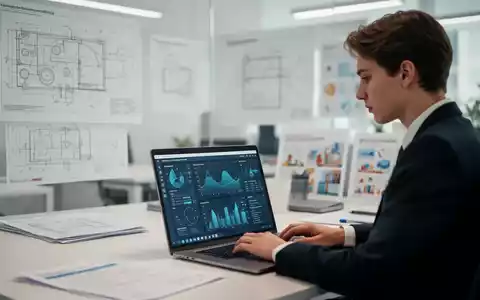 Ein junger Mensch arbeitet konzentriert an einem Laptop in einer modernen Büroumgebung, umgeben von Unterlagen. - Foto: über boerse-global.de