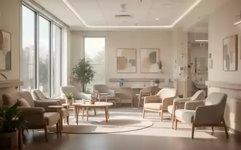 Heller, freundlich gestalteter Innenraum einer psychiatrischen Einrichtung mit beruhigender Atmosphäre. - Foto: über boerse-global.de