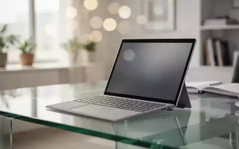 Schlankes Microsoft Surface Laptop auf modernem Schreibtisch, hochwertige Laptop-Kameratechnologie. - Foto: ĂŒber boerse-global.de