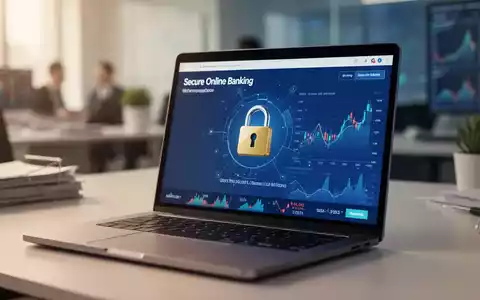 Laptop mit Online-Banking-Oberfläche und Sicherheitssymbol als Konzept für digitale Sicherheit. - Foto: über boerse-global.de