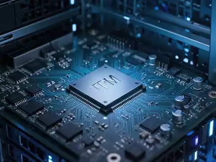 Nahaufnahme einer sicheren Server-Motherboard-Komponente mit TPM-Chip in einer modernen Rechenzentrumsumgebung. - Foto: über boerse-global.de