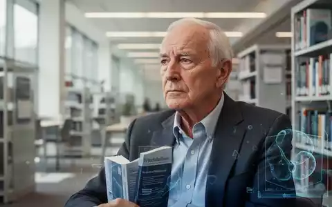 Eine ältere Person mit wachem, aufmerksamem Blick in einer modernen Bibliothek, die geistige Fitness und kognitive Gesundheit symbolisiert. - Foto: über boerse-global.de