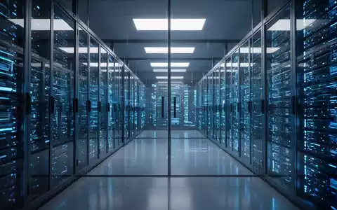 Leuchtende Server-Racks in einem modernen Rechenzentrum, das massive Kapitalinvestitionen in künstliche Intelligenz repräsentiert. - Foto: über boerse-global.de