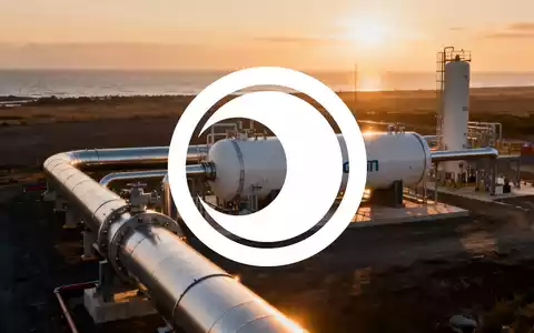 Moderne Wasserstoff-Infrastruktur und Leitungen in einer Küstenlandschaft bei Sonnenuntergang. - Foto: über boerse-global.de