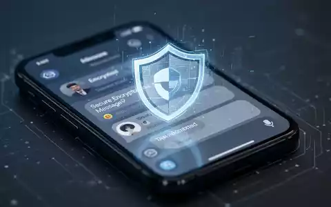 Ein Smartphone-Bildschirm mit einem digitalen Schutzschild-Symbol als Metapher für WhatsApp-Sicherheit. - Foto: über boerse-global.de