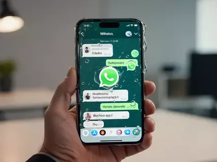Modernes iPhone mit einer WhatsApp-Chat-Oberfläche in sauberem, professionellem Design. - Foto: über boerse-global.de