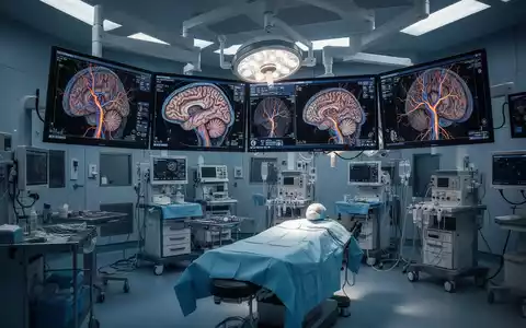 Moderne medizinische Bildgebung und Monitore in einem Operationssaal zur neurovaskulären Schlaganfalltherapie. - Foto: über boerse-global.de