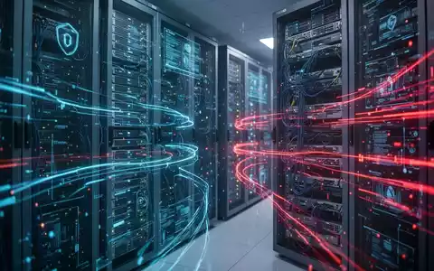 Digitale Datenströme in einem modernen Serverraum als Symbol für den Schutz vor KI-gestützten Cyberangriffen. - Foto: über boerse-global.de