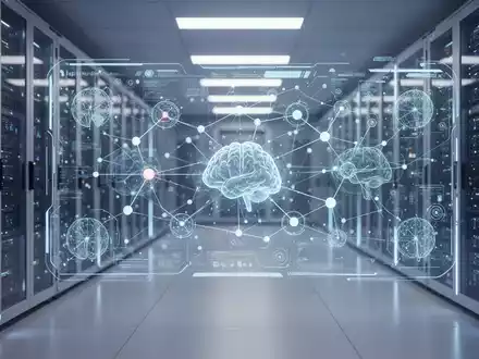 Abstraktes technologisches Dashboard mit vernetzten Datenknoten und KI-Infrastruktur als Symbol für KI-Agenten-Plattformen. - Foto: über boerse-global.de