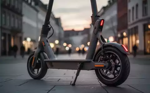 Ein moderner E-Scooter auf einem städtischen Gehweg vor einer unscharfen Kulisse, symbolisch für neue Haftungsregeln. - Foto: über boerse-global.de