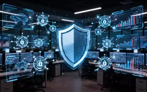 Holografische Datenvisualisierungen und digitale Sicherheitssymbole für globale Cyberkriminalitäts- und Betrugsprävention. - Foto: über boerse-global.de